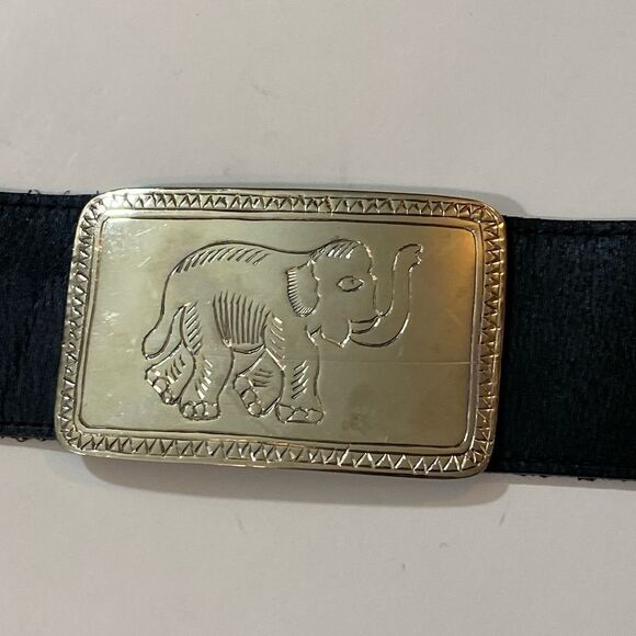 Streets Ahead Concho Black Belt with Tone Silver Elephants Accents Leather - Picture 7 of 16